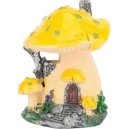Fairy Garden House, Mini Svamp Trädgårdsfigur Harts Gräsmatta Ornament Stuga Figurer Trädgårdsälva Skulpturer