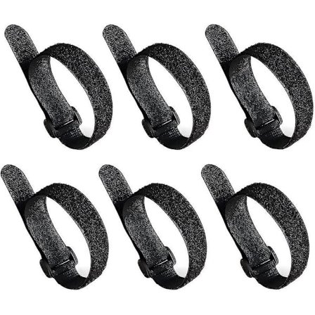 Band med kardborre 20 cm, utdragbar och flexibel, med spänne, svart, 20 mm bred, självhäftande