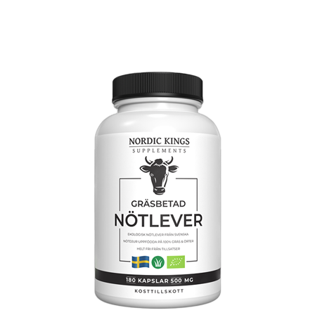 Nordic Kings Græsfodret Okselever ØKO 180 kapsler