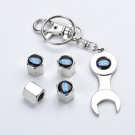 Nye Ventilhetter for bildekk for Ford med logo, 4 stk. metall ventilhetter for Ford-dekk, rustbeskyttelse, verktøy inkludert