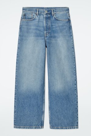 COS Women's Volume Wide Leg Jeans Bag in Blue