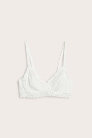 Kappahl | Uvattert BH med blonder | Hvit