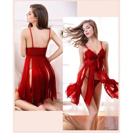 Kvinnors Hot Pyjamas Sexiga Spets Underkläder Sexiga Pyjamas Sexiga red nightdress