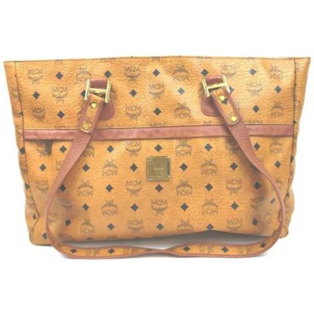 MCM Pre-owned, Pre-owned Leather totes Beige, Dames, Maat:ONE Size