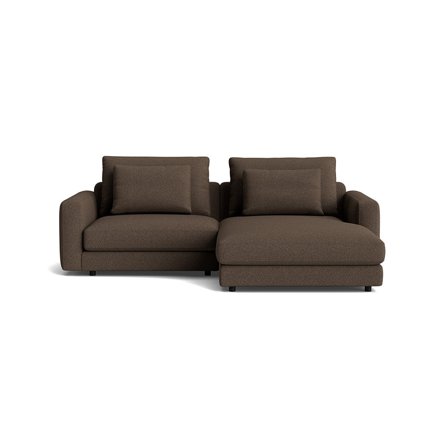 Mellow chaiselong sofa, højrevendt - Bouclé Brun - 231x171x82 - Sofa, chaiselong