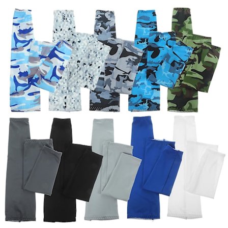 10 par med armvarmere til utendørs kjøling, UV-beskyttelse, armvarmere for kvinner og menn