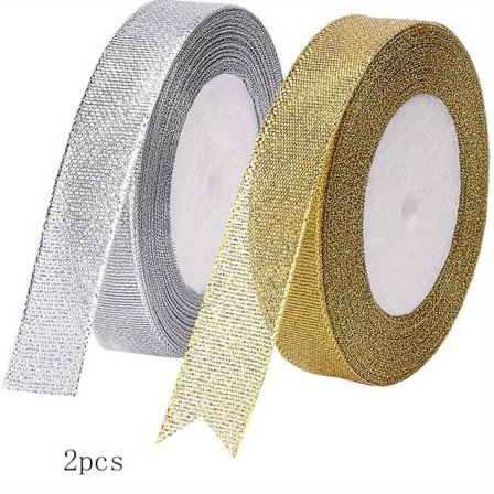 Pyntesløjfer i guld og sølv, julepynt, julegaver, buketbånd