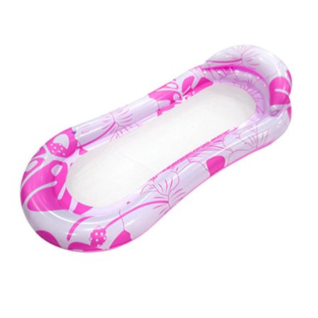 Oppustelig Pool Lounger Flydende Madras med Hovedstøtte (Pink)