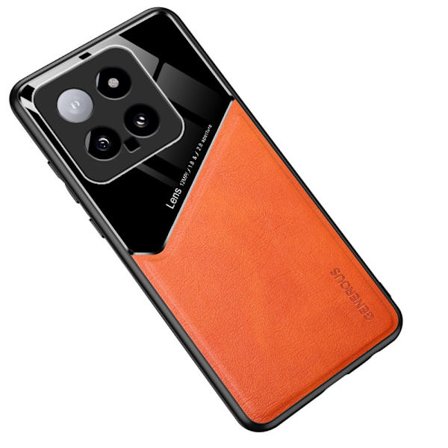 SKALO Xiaomi 14 5G The-V PU Leather Hybrid Cover- Orange