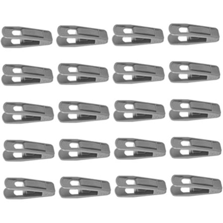 12 stk. fløjlsbøjleklips (grå), fortykket bukseclips, flok