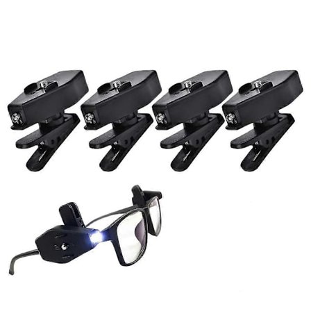 Mini Bog Læselampe til Briller, Universal Fleksibel Lommelygte LED Lys Clip