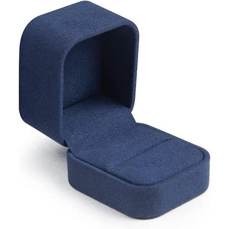 Ring Box, Single Jewelry Ring Box, All Wrapped With Microfiber Leather For Proposal,wedding Ceremony,ring Box For Men(blue)