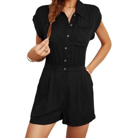 Enfärgad sommar jumpsuit med midja