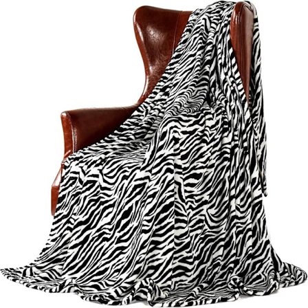 (130 x 160 cm, Zebra) Färgglad överdimensionerad mjuk fleecefilt för soffa, säng, stol, ultramjuk dekorativ filt yx