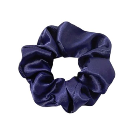 Hårbånd - Scrunchie - Sateng - 12 cm - Marineblå