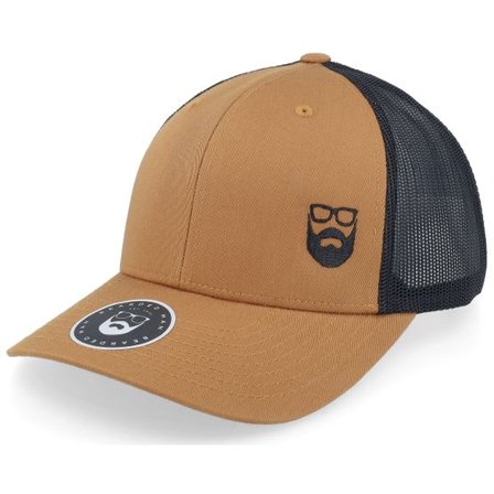 Bearded Man - Brun trucker Keps - Side Logo 2 Tone Caramel/Black Trucker @ Hatstore