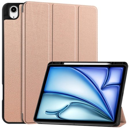 iPad Air 13 2025/2024 Fodral Tri-Fold Pennhållare Roséguld