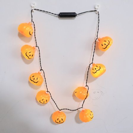 2-pack Pumpkin Light up-halsband, Halloween-pumpahalsband, 3 lägen Blinkande Light Up Pumpkin Halloween-halsband, Pumpkin String Lights