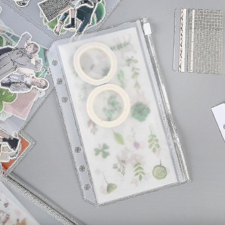 A5-pärmfickor för kort och kuvert med dragkedja, 10-pack, transparenta