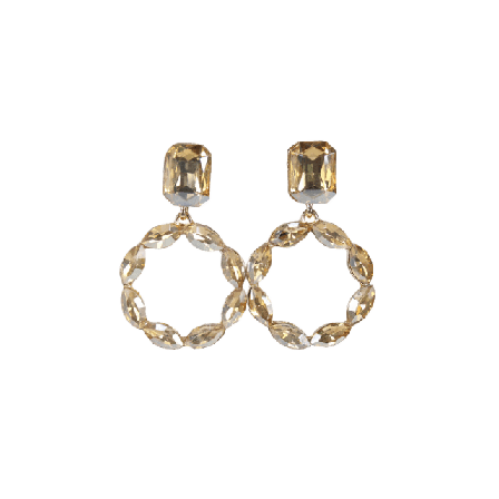 Complement Örhänge med hängade ringar Örhängen Dam Brun