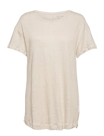 Bertha S/S Linen T-Shirt T-shirt Top Lyserød Gai+Lisva