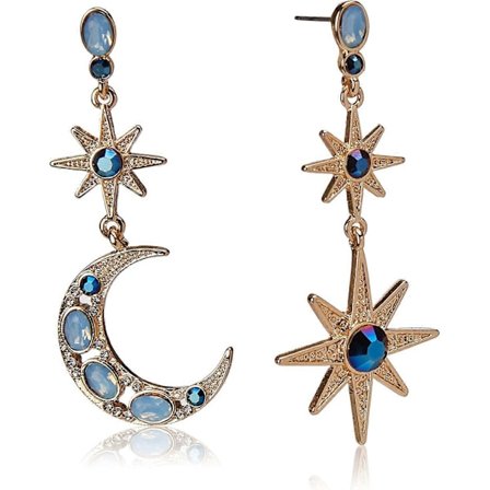 Celestial Moon & Star Drop Earrings