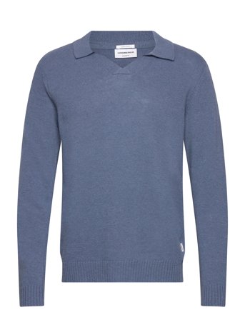 Lindbergh | Lambswool L/S V-Neck Polo | L