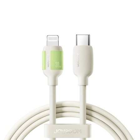 Joyroom S-A53 30W USB-C - Lightning-kabel med fluorescerende spiss 1,2 m - Beige