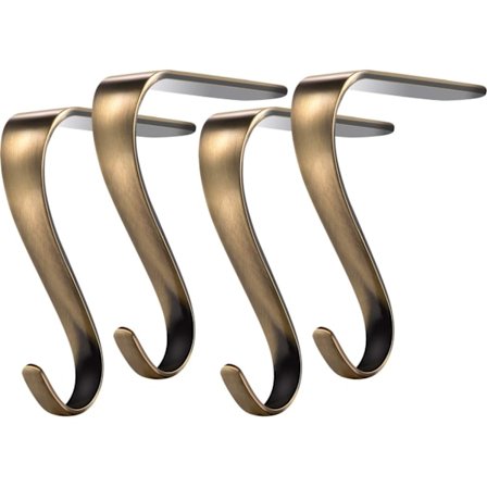 Metall julstrumpehållare mantel strumpa hängare hylla spis krans mantel drar set (Br