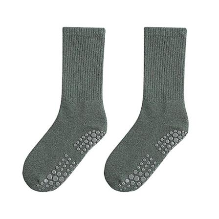 Yogasokker med grep for kvinner, sklisikre sokker for yoga, pilates, barre, dans mørk grå dark green