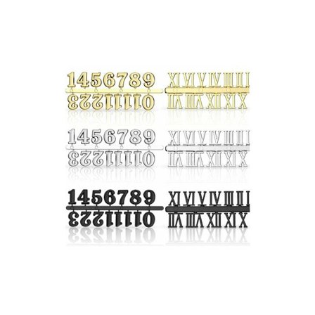 6-cifret urværkssæt inklusive arabiske tal og romertal i sort sølv guld DIY digitale urtal til udskiftning af urreparation tilbehør