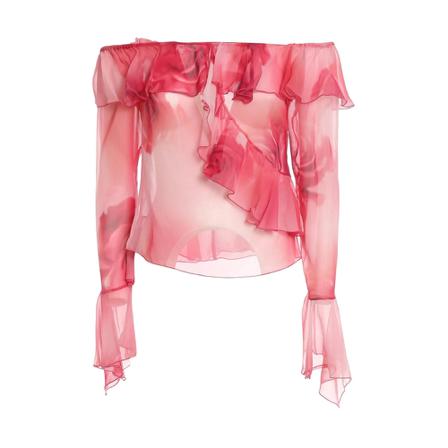Blumarine Blouse With Ruches , Roze , Dames , Maat: S