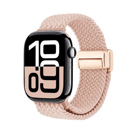 Elastinen kudottu nylonranneke Apple Watch Series 11 42mm Pinkki