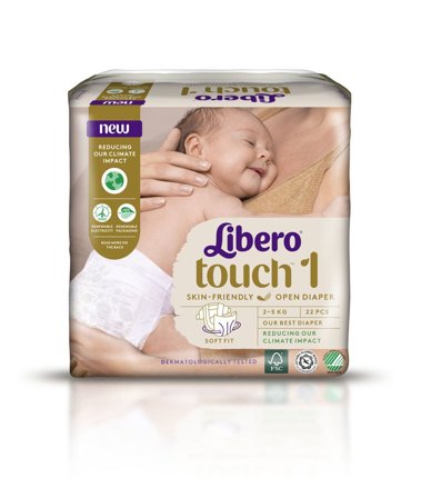 Libero Touch 1 åpne bleier 2-4 kg 22 stk