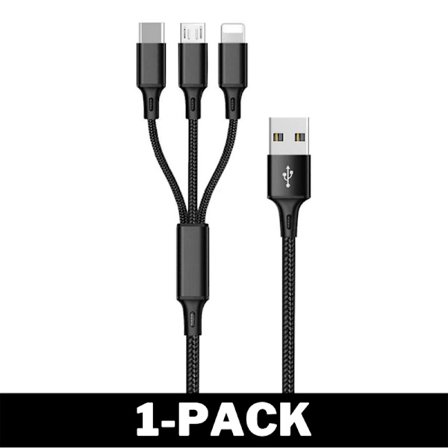 Laddkabel 3 in 1 Svart Företagspaket Mängdrabatt