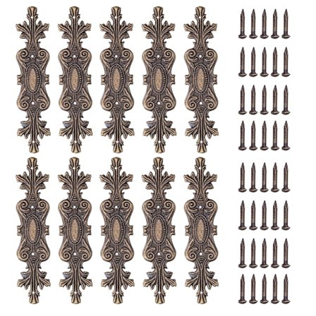 10 stk. hjørnebeskyttere i vintage-stil i udsøgt legering med skruer til trækasse, bog, scrapbog, fotoalbum