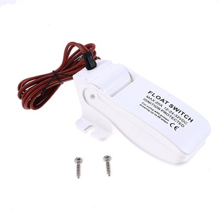 12v automatisk elektrisk båtmotor lensepumpe flytbryter vannstandskontroll flow sensor bryter flytbryter A05-202001 hvit (M,)