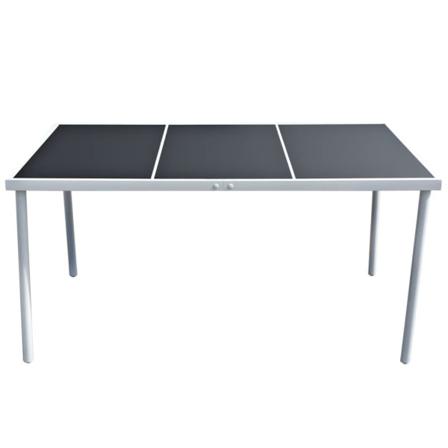Vidaxl Trädgårdsbord 150x90x74 Cm Svart Stål Svart