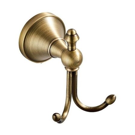Dobbel kåpe krok solid messing badehåndkle krok
