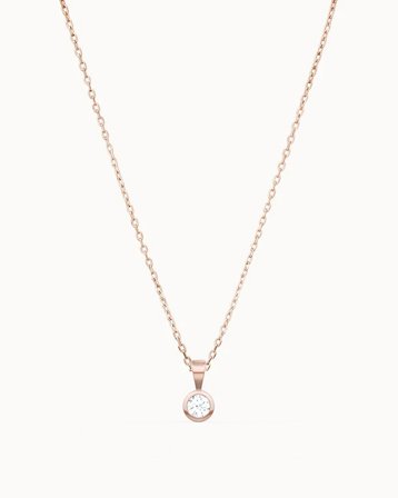 Halsband med månadssten i 18K Roséguld