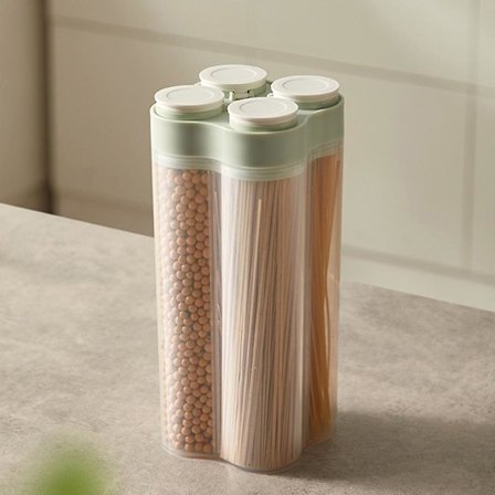 Torrfoderbehållare med Easy Lock-lock och fack för havregryn och spannmål