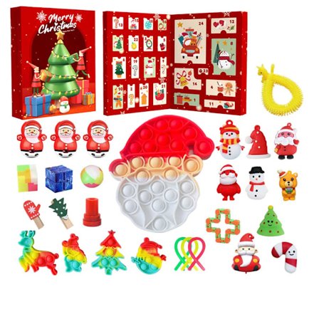 Julekalender 24-dages nedtælling børns adskillelse og dekompressions DIY legetøj uddannelsesmæssig blind boks - gammel mand hoved