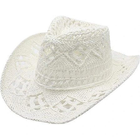 Western Cowboyhatter for Kvinner Menn UK Sammenleggbar Rullbar Bredbremmet Cowboy Cowgirl Stråhatter Sommer UV