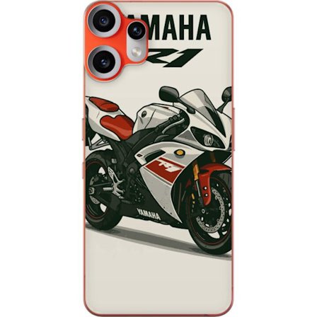 Kompatibelt Mobilskal till Nothing Nothing CMF Phone 2 Pro Yamaha R1 motorcykel affisch sportbike racing bike vit röd design klassisk japansk motorcy