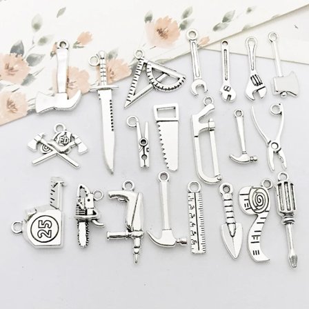 20PCS Mixed Tibetan Silver Tool Christmas Cat Key Flower Music Pendant DIY Bracelet Necklace Earrings charms for jewelry making