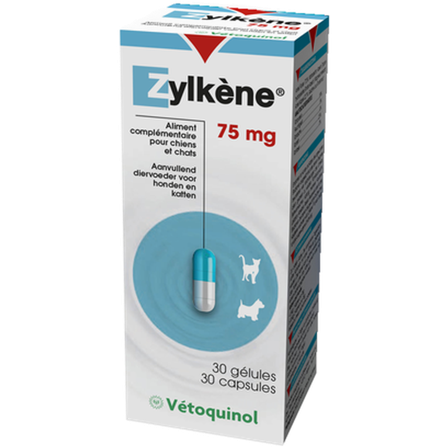 Vétoquinol - Zylkène kapsel 225 mg, 30 kapsler - Veterinær - Dyrehelse - Nervøsitet - ZOO.no