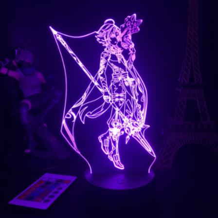 Genshin Night Light 3d-lampa För Sovrumsinredning Barngåva