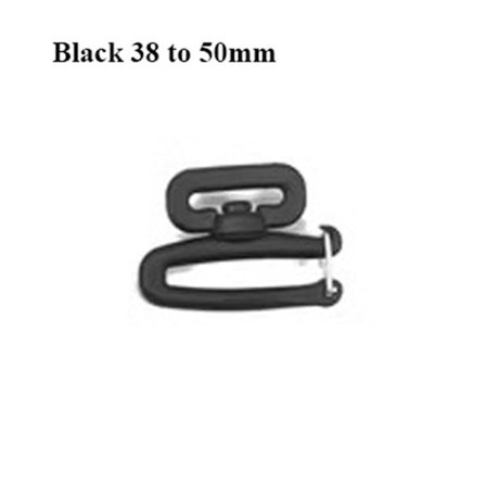 Webbing Spænder Krog Rygsæk Taske Clips SORT 38 TIL 50MM