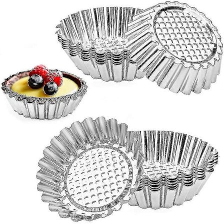 20 Pakker Cupcake Former, 9,4cm Rustfritt Stål Mini Pai Tartlett Cupcake Kake Muffin Form Blikkpanne Bakeverktøy Yyds