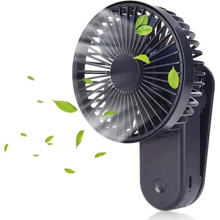 Werwing Mini Clip & Magnetisk Vifte, USB Oppladbar 1200mAh, 3 Hastigheter, Bærbar Bordvifte - Marineblå